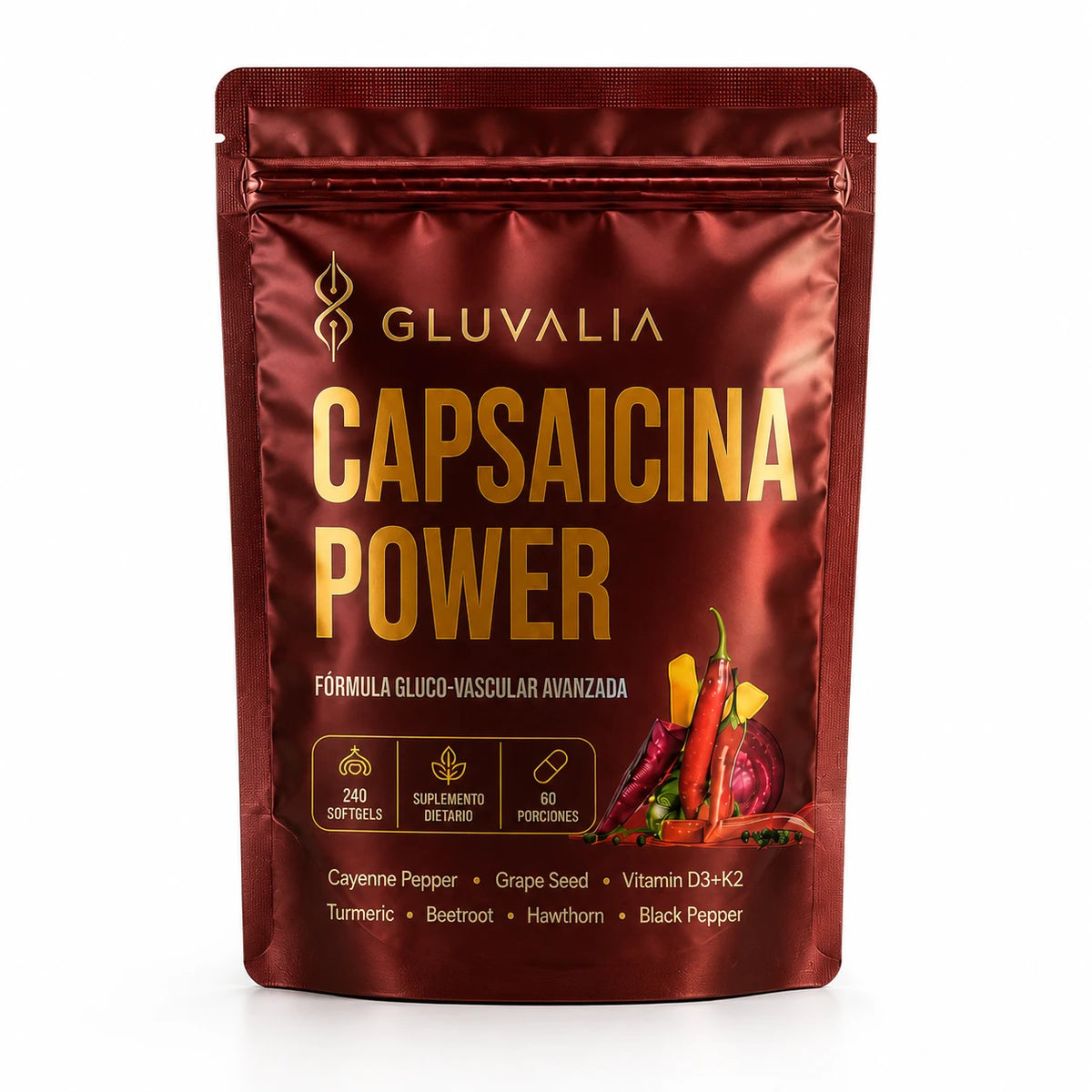 GLUVALIA Capsaicina Power, pouch de 180 softgels